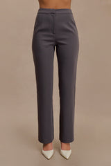Allanah Straight Leg Pants - Charcoal