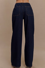 Caitlin Mid Rise Denim Jeans - Indigo Blue