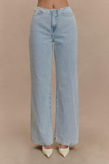 Caitlin Mid Rise Denim Jeans - Light Blue