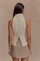 Birdie High Neck Sleeveless Top - Ivory