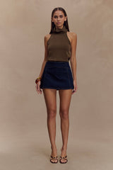 Fallon Denim Micro Mini Skort - Indigo Blue