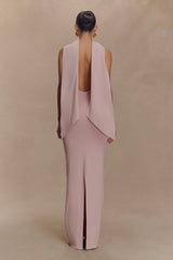 Darby Knit Scarf Maxi Dress - Pale Pink