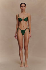 Memphis Beaded Bikini Top - Green