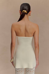 Anette Bandage Knit Strapless Top - Ivory