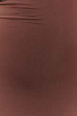 Ashford Asymmetrical Slinky Maxi Dress - Chocolate
