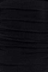 Mattea Slinky And Mesh Maxi Dress With Scarf - Black