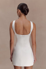 Beth Satin Mini Dress - White