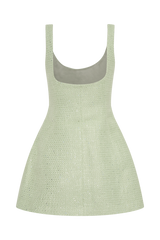 Beth Tweed Mini Dress - Pastel Green