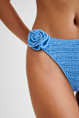 Valencia Rose Crochet Bikini Bottom - Cornflower Blue