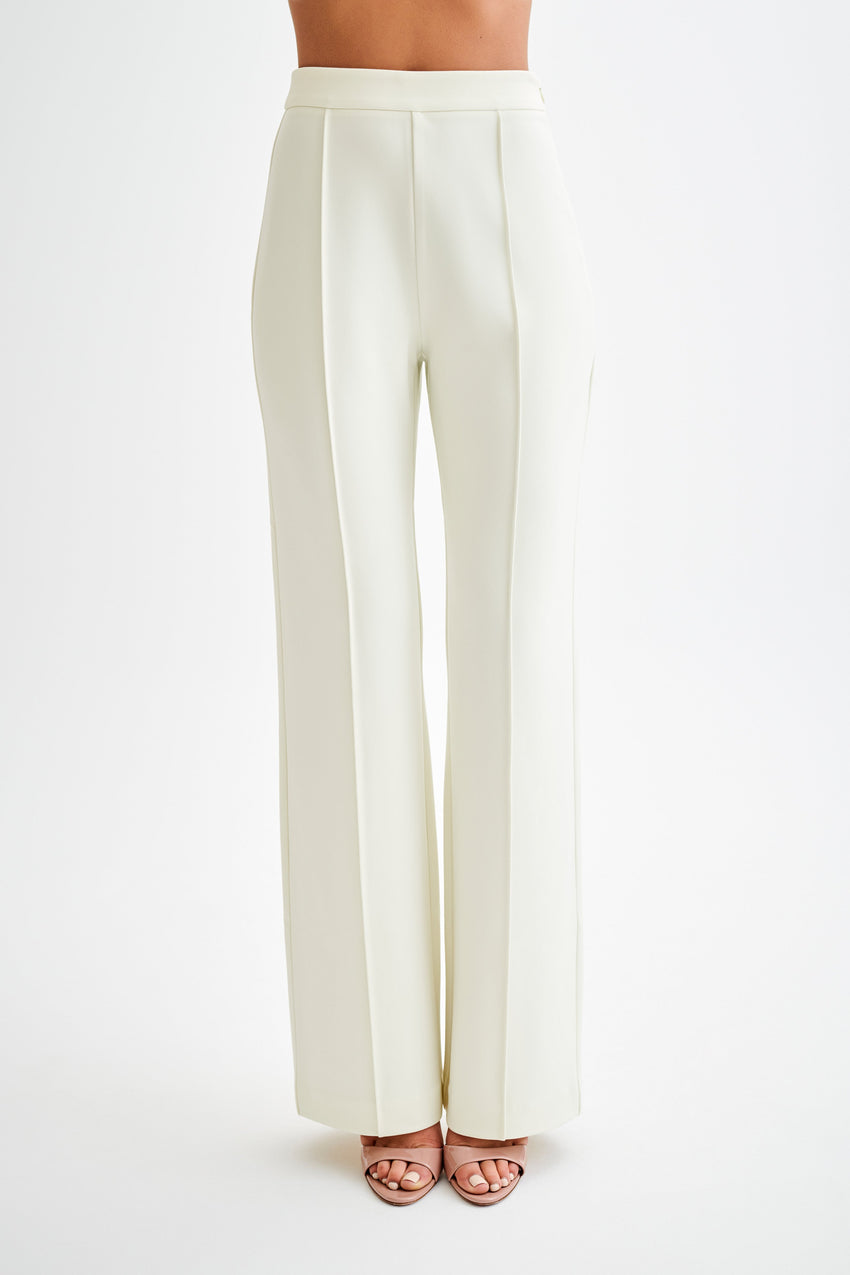 Antonia Pleated Wide Leg Pants - Ivory