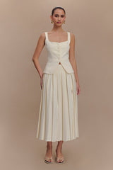 Sunny Pleated Midi Skirt - Ivory