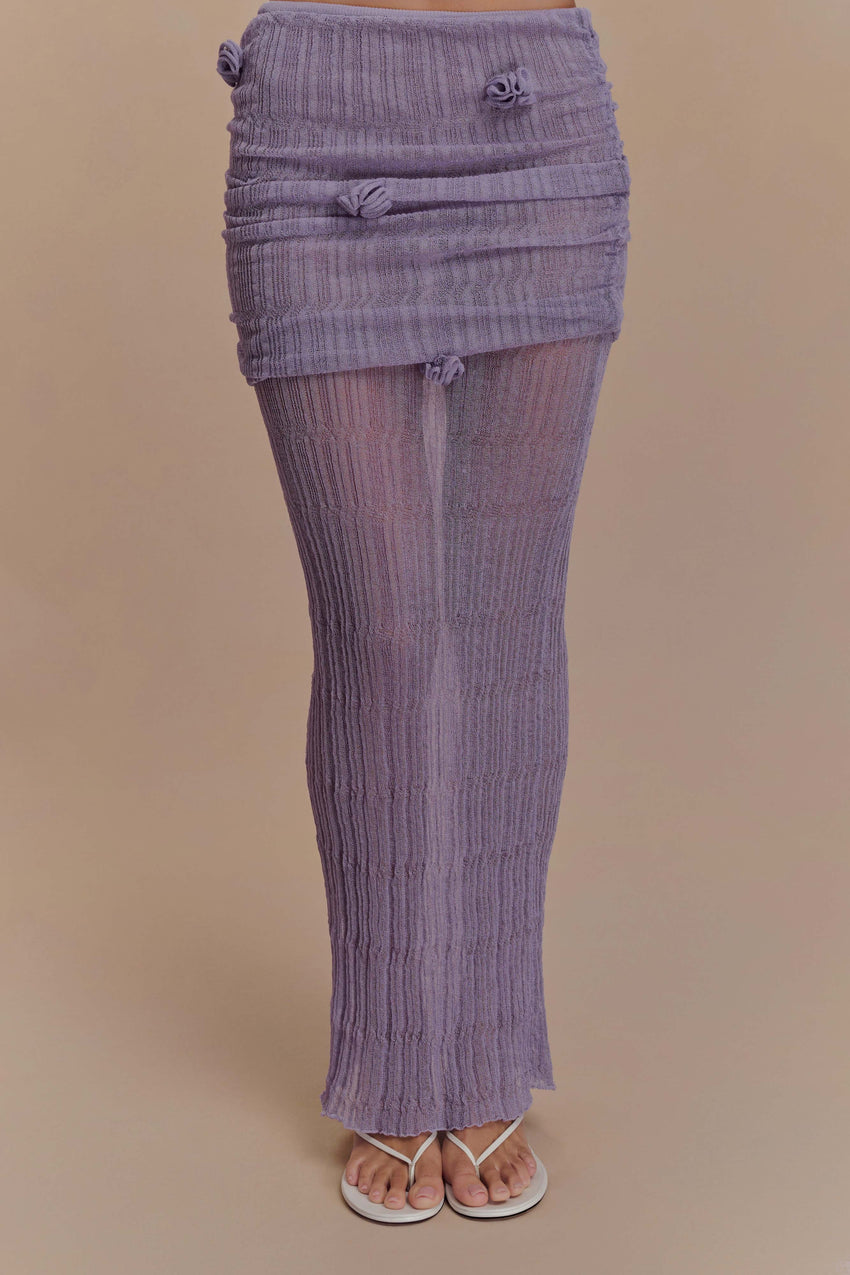 Orianna Orchid Knit Maxi Skirt - Orchid