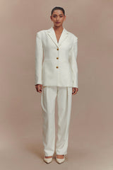 Penelope Pleated High Waisted Pants - Ivory