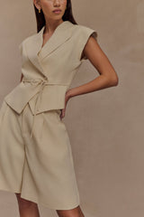 Andina Linen Shorts - Natural Beige