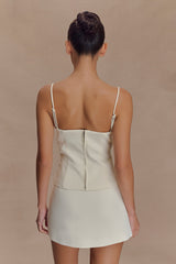 Jaime Spaghetti Strap Suiting Top - Ivory