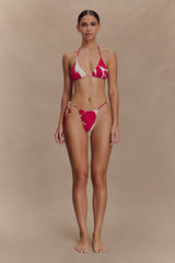 Marquise Bikini Top - Dragonfruit Deco Fleur Print