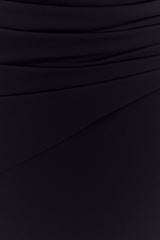 Giulia Chiffon Draped Maxi Dress - Black