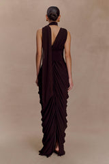 Alex Chiffon Maxi Dress - Cacao Brown