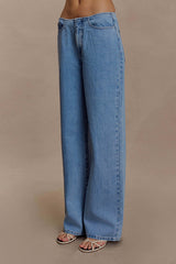 Caitlin Mid Rise Denim Jeans - Classic Blue