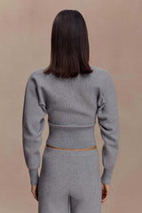 Ciaralee Cinched Waist Jumper- Grey Marle