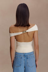 Carley Off Shoulder Knit Top - Ivory