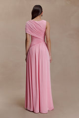 Ayeshya Slinky Asymmetric Maxi Dress - Candy Pink