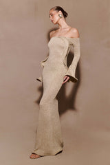 Sandrine Lurex Knit Maxi Dress - Gold