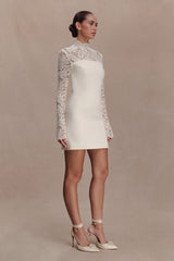 Aurelie Long Sleeve Lace Mini Dress - Ivory