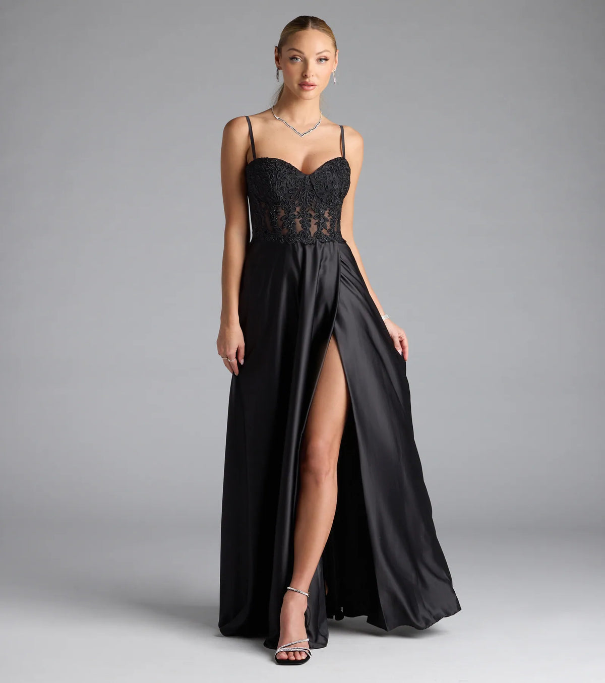 Antonina Sweetheart Corset A-Line Satin Formal Dress
