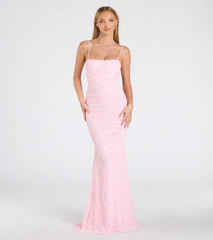 Jaymie Tie-Back Floral Velvet Mermaid Formal Dress